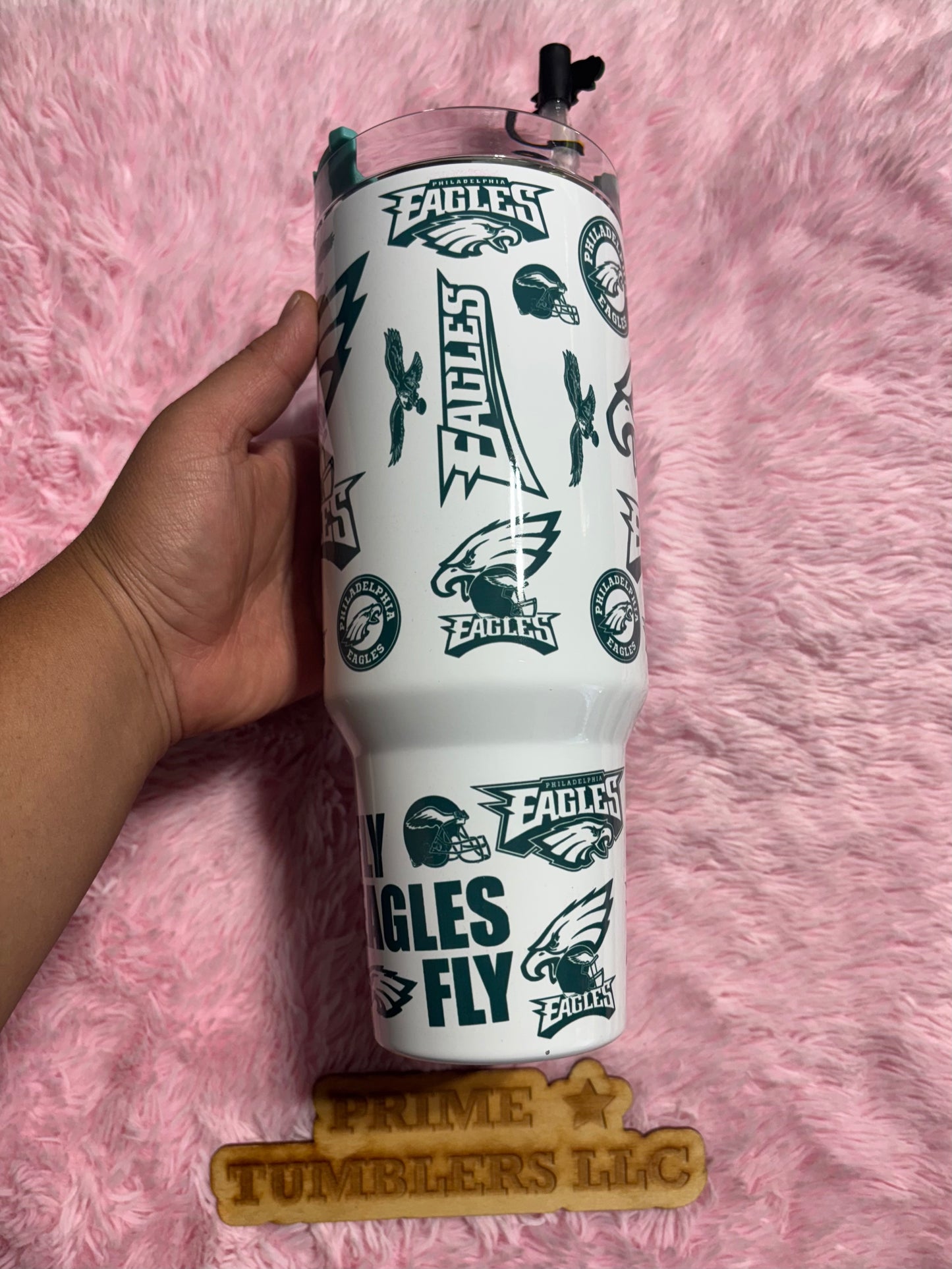 Philadelphia EAGLES Football 40oz Stainless Steel Tumbler | Stanley Dupe Teal Blue NFL