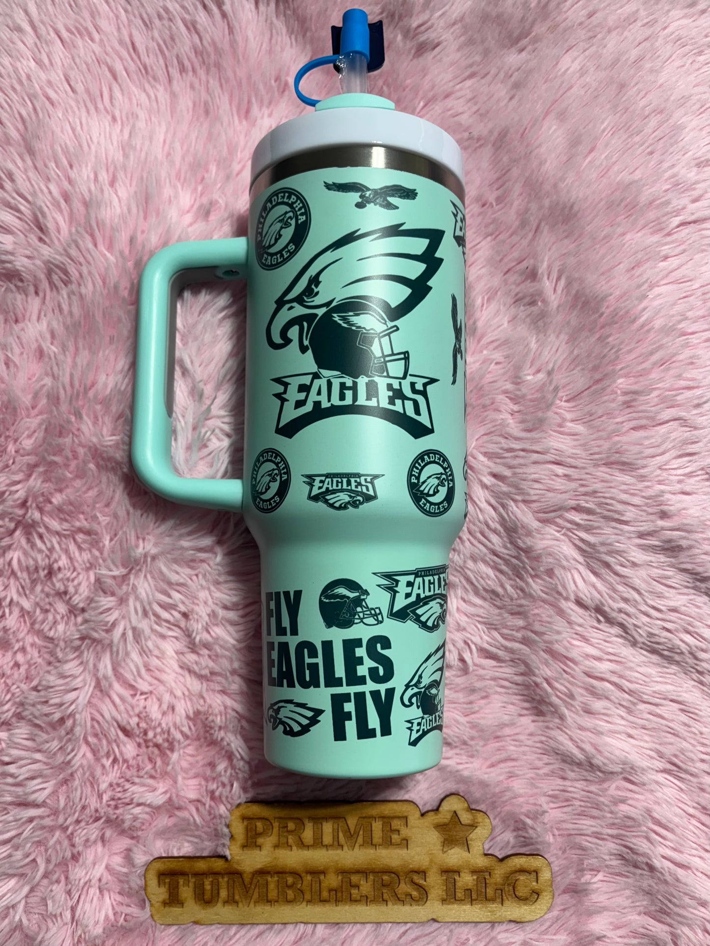 EAGLES Philadelphia Football team 40oz Stainless Steel Tumbler | Stanley Dupe Teal Blue NFL