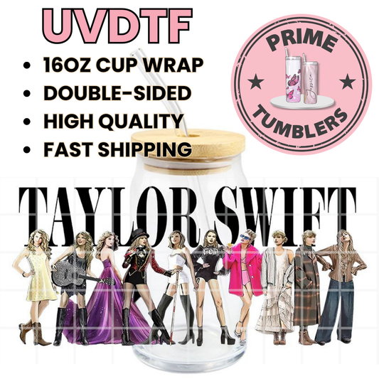 TAYLOR SWIFT 16oz UVDTF cup wrap, ready to apply STICKERS