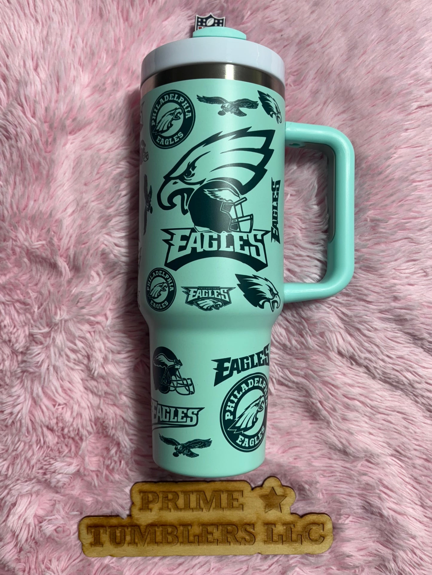 EAGLES Philadelphia Football team 40oz Stainless Steel Tumbler | Stanley Dupe Teal Blue NFL