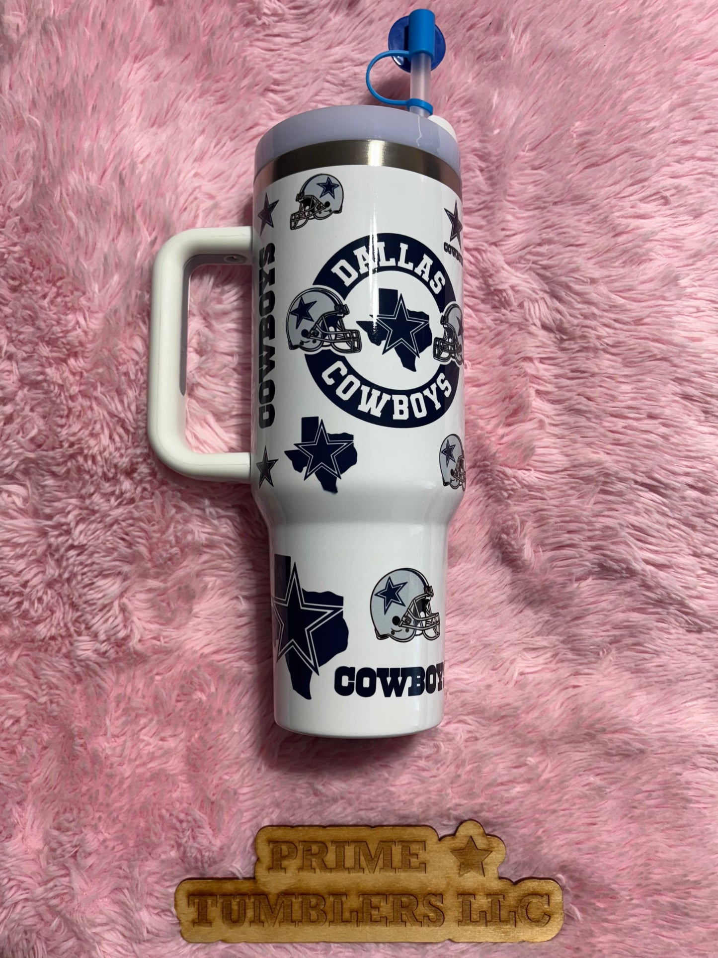 Dallas Cowboys Football team 40oz Stainless Steel Tumbler | Stanley Dupe blue NFL
