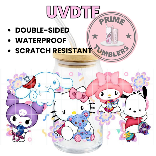 SANRIO Hello Kitty 90’s 16oz UVDTF cup wrap, ready to apply STICKERS HK