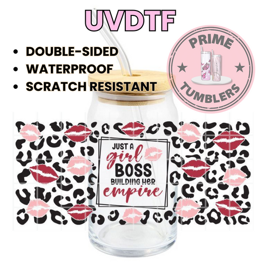 Just a GIRL BOSS building her EMPIRE 16oz UVDTF cup wrap, ready to apply STICKERS flower decal
