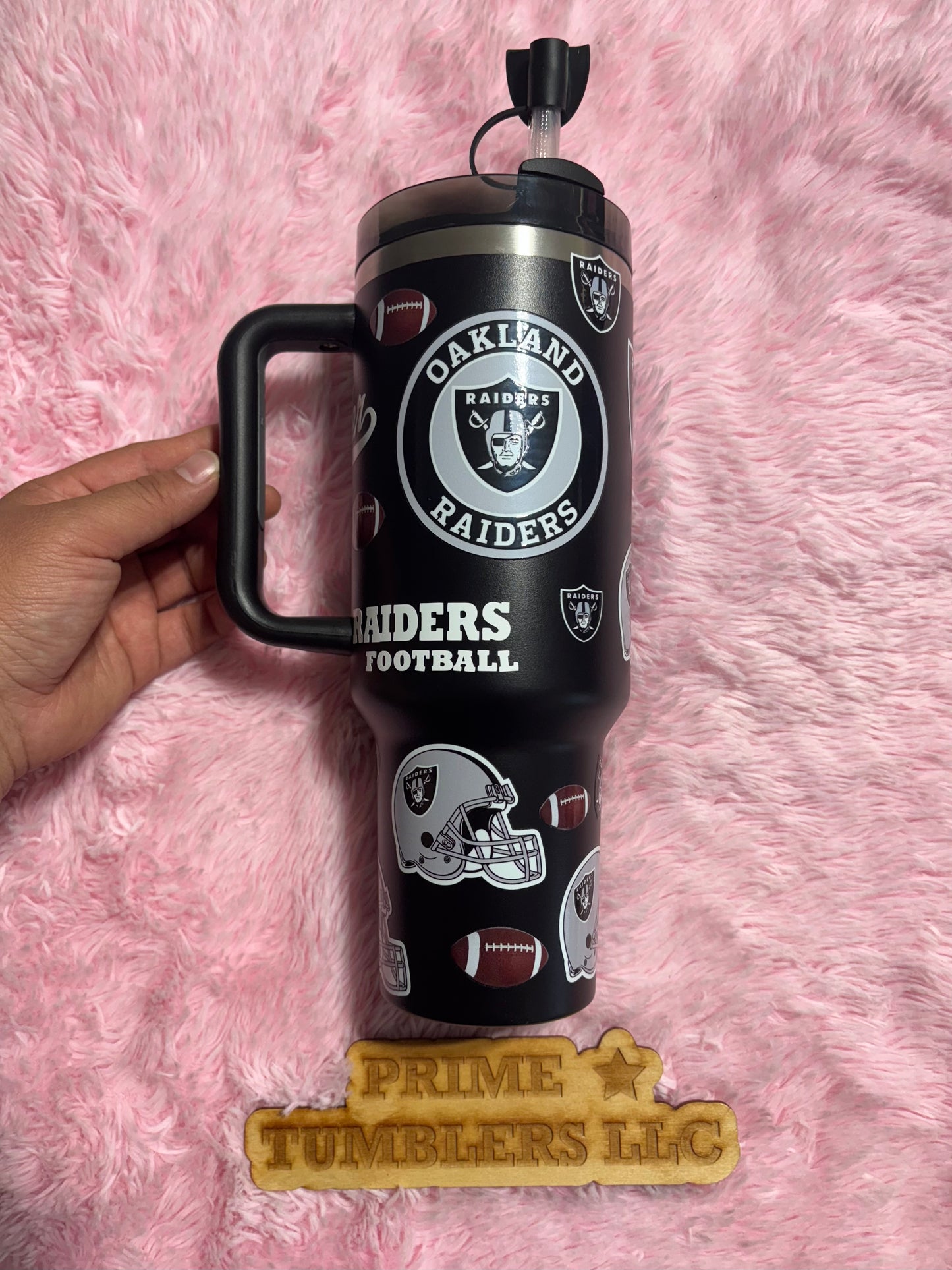 Oakland RAIDERS sports Football team 40oz Stainless Steel Tumbler | black Stanley Dupe
