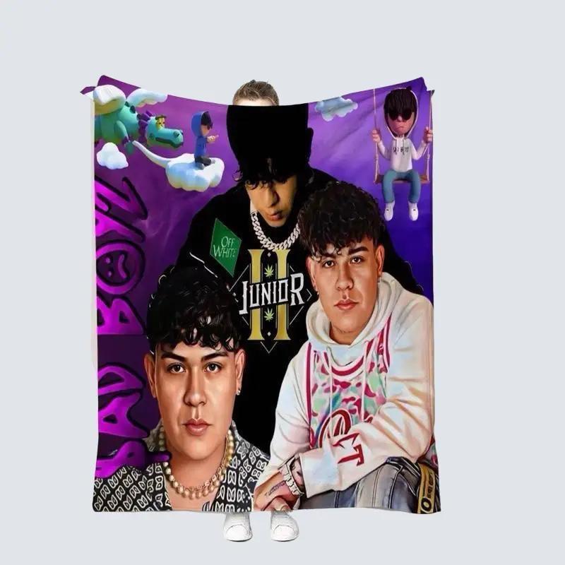 Junior H sad Boys purple soft Blanket Urban Style Cobija Estilo Urbano – Juvenile Design with Artistic Elements on Purple Background Lightweight Soft Material 50inx60in Machine Washable Room Decoration