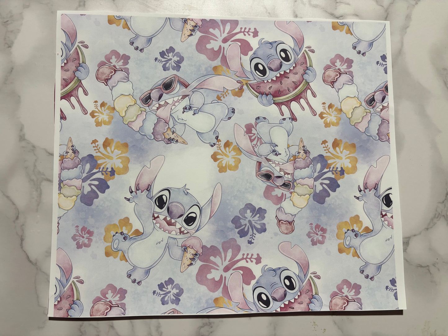 Stitch sublimation 20oz Print Ice Cream & Watermelon