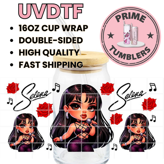 Selena QUINTANILLA Como La FLOR 16oz UVDTF cup wrap, ready to apply STICKERS