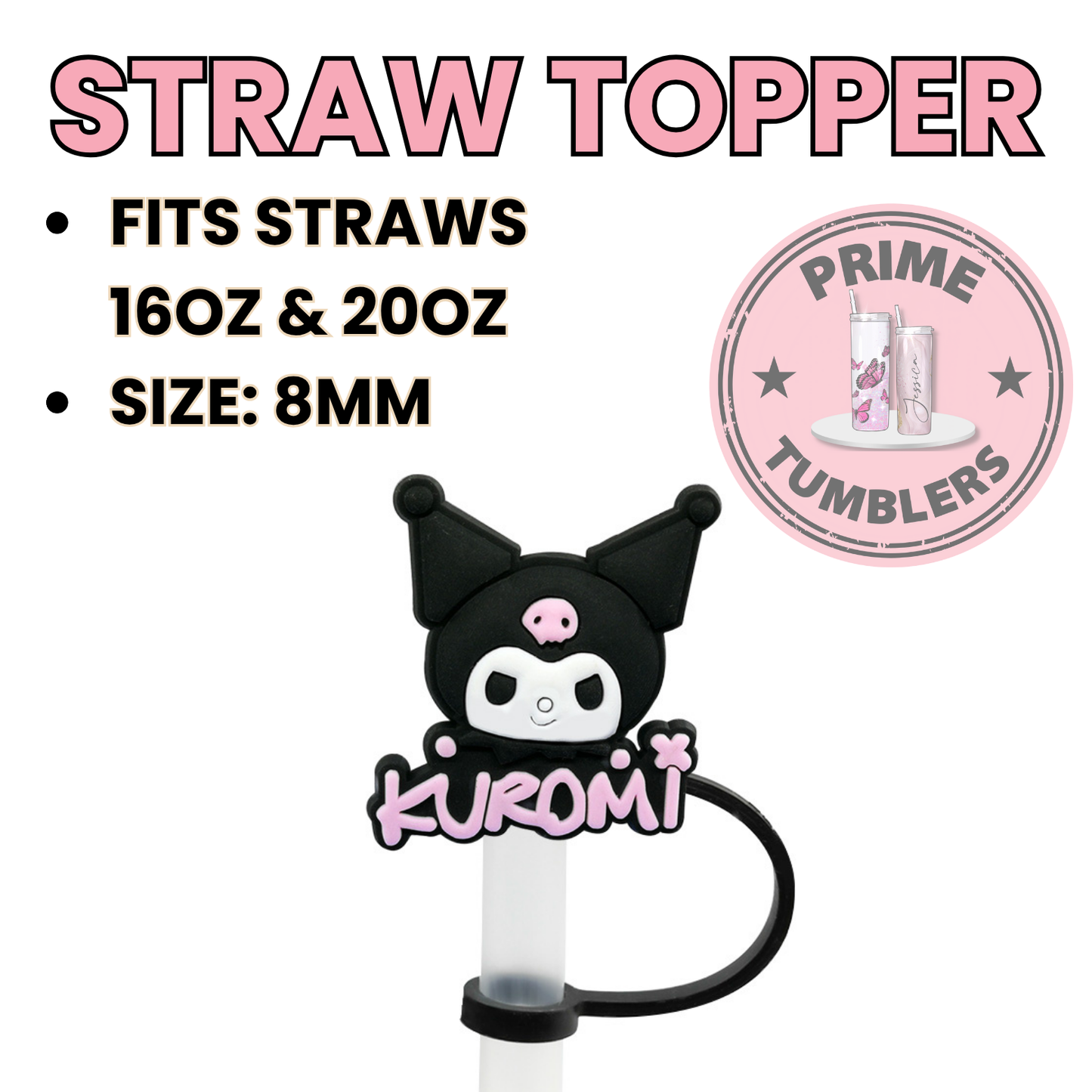 Kuromi Regular size 8MM Straw Topper