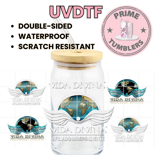 Vida Divina 16oz UVDTF cup wrap, ready to apply STICKERS