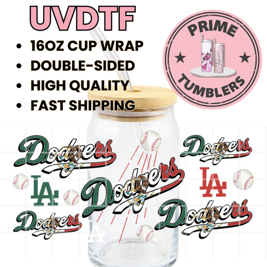 LA Dodger Los Angeles MEXICO 16oz UVDTF cup wrap, ready to apply STICKERS