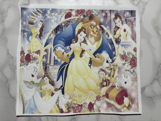 Princess Belle sublimation 20oz Print Beauty and the Beast
