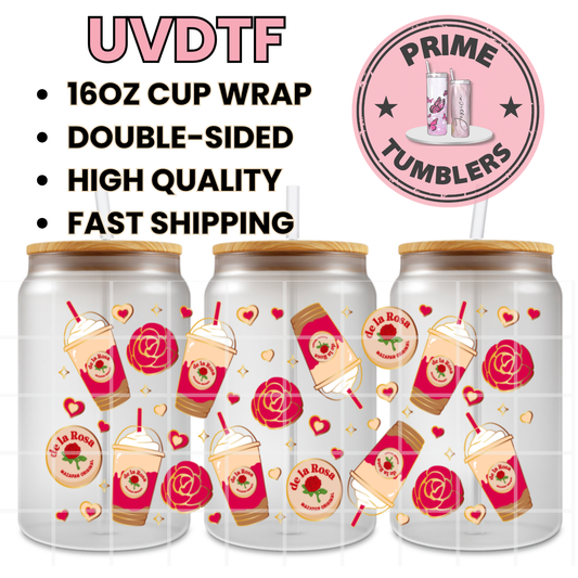 Mazapan SHAKE Rosa 16oz UVDTF cup wrap, ready to apply STICKERS