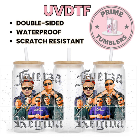 Fuerza REGIDA singer group Mexico 16oz UVDTF cup wrap, ready to apply STICKERS