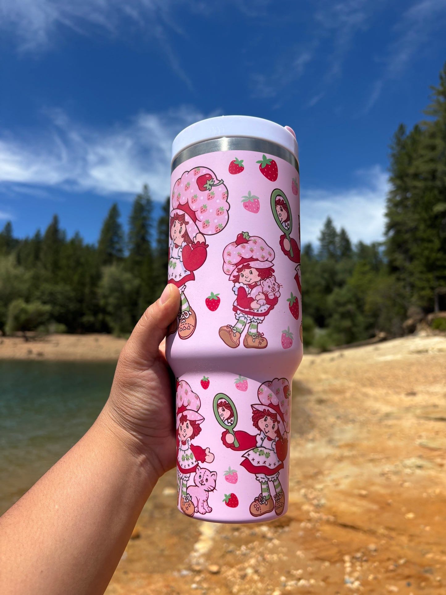 Strawberry SHORTCAKE pink 40oz Tumbler (STANLEY Dupe) cup