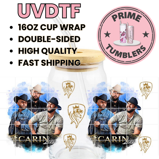 Carin LEON Mexican Singer 16oz UVDTF cup wrap, ready to apply STICKERS