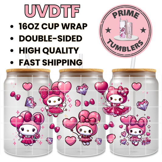 My MELODY balloons 16oz UVDTF cup wrap, ready to apply STICKERS