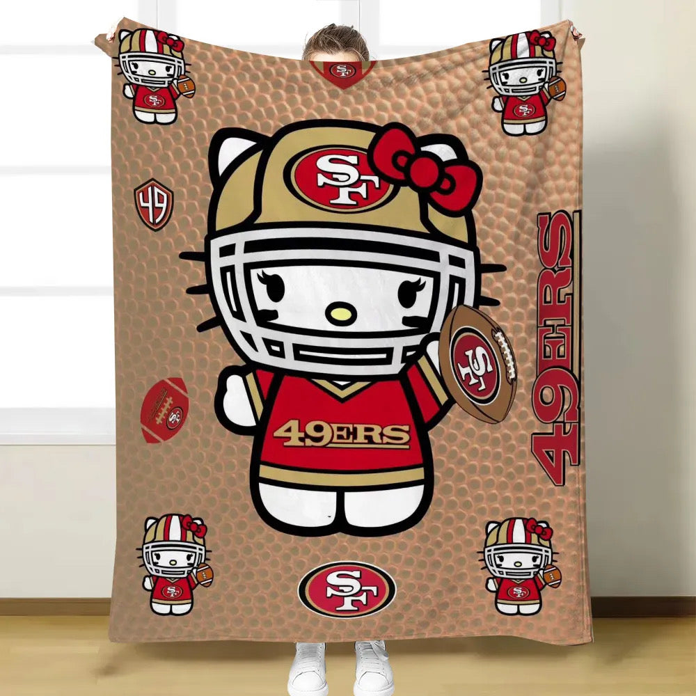 49ers HELLO KITTY SAN Francisco NINERS soft Blanket