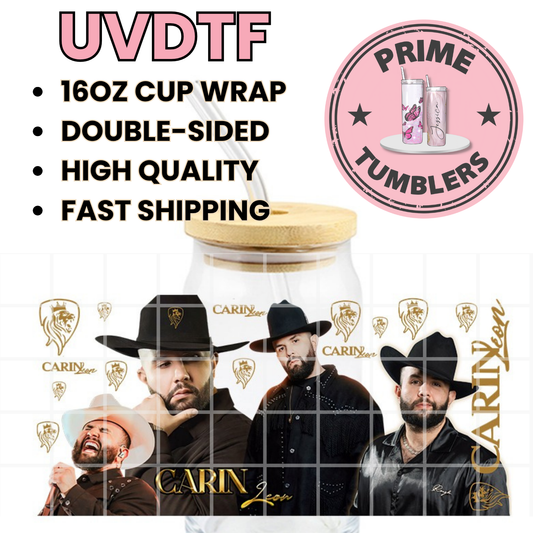 Carin LEON Mexico Singer 16oz UVDTF cup wrap, ready to apply STICKERS