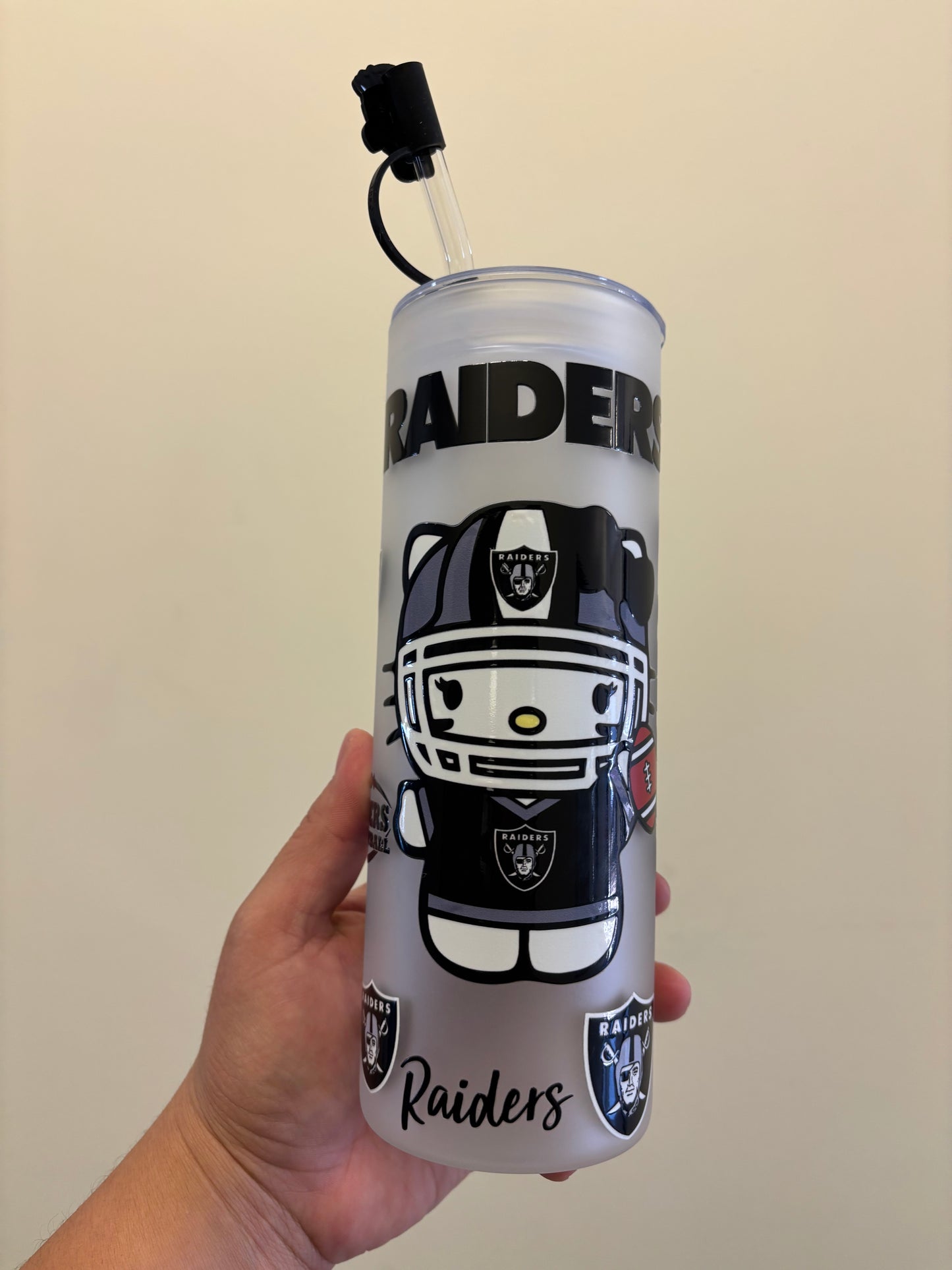 Hello Kitty Raiders 20oz frosted GLASS cup