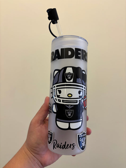 Hello Kitty Raiders 20oz frosted GLASS cup