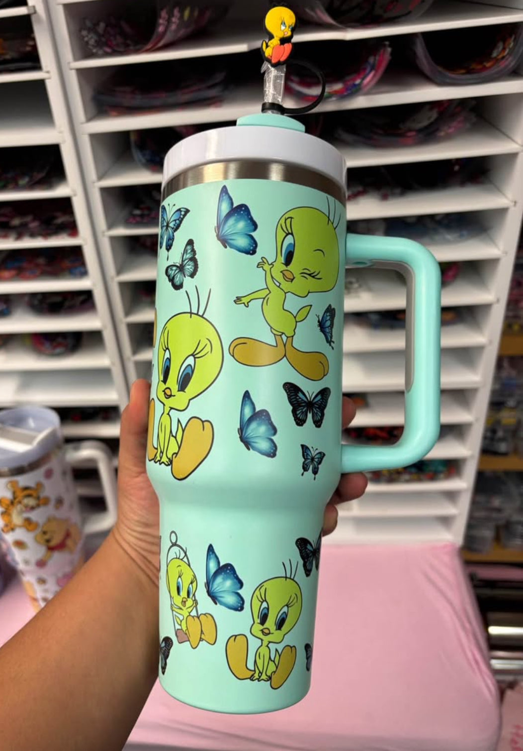 Tweety Bird teal 40oz Tumbler Cup