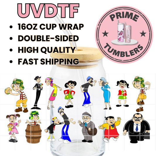 Mexico Mexican show EL CHAVO 16oz UVDTF cup wrap, ready to apply STICKERS