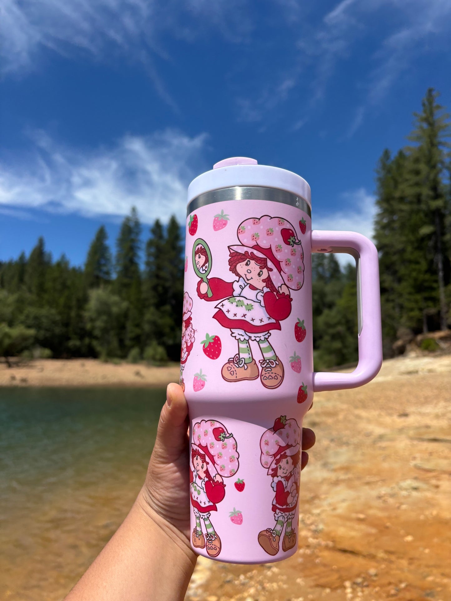 Strawberry SHORTCAKE pink 40oz Tumbler (STANLEY Dupe) cup