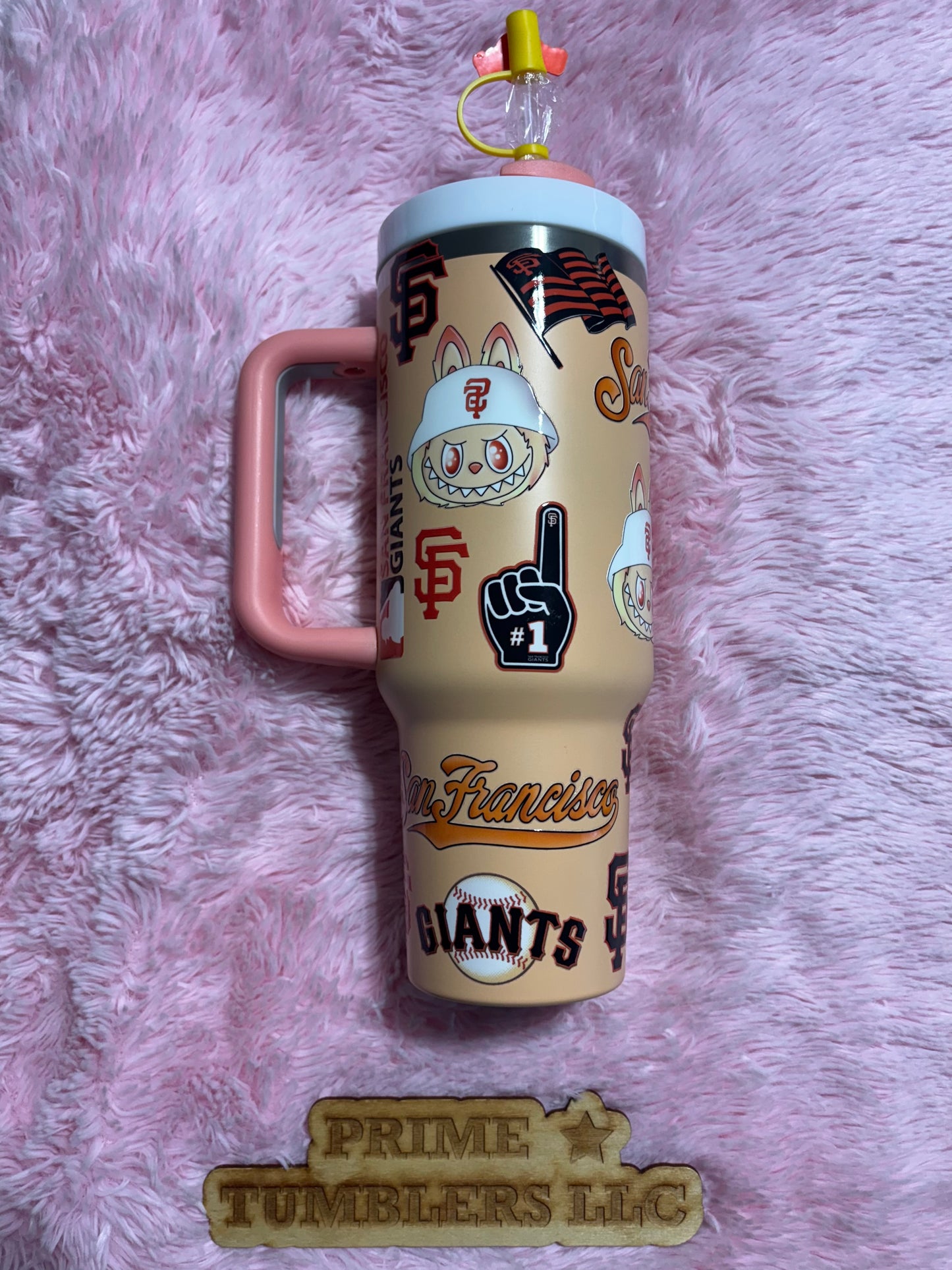 San Francisco Giants LABUBU 
Baseball team 40oz Stainless Steel Tumbler | Stanley Dupe blue NFL