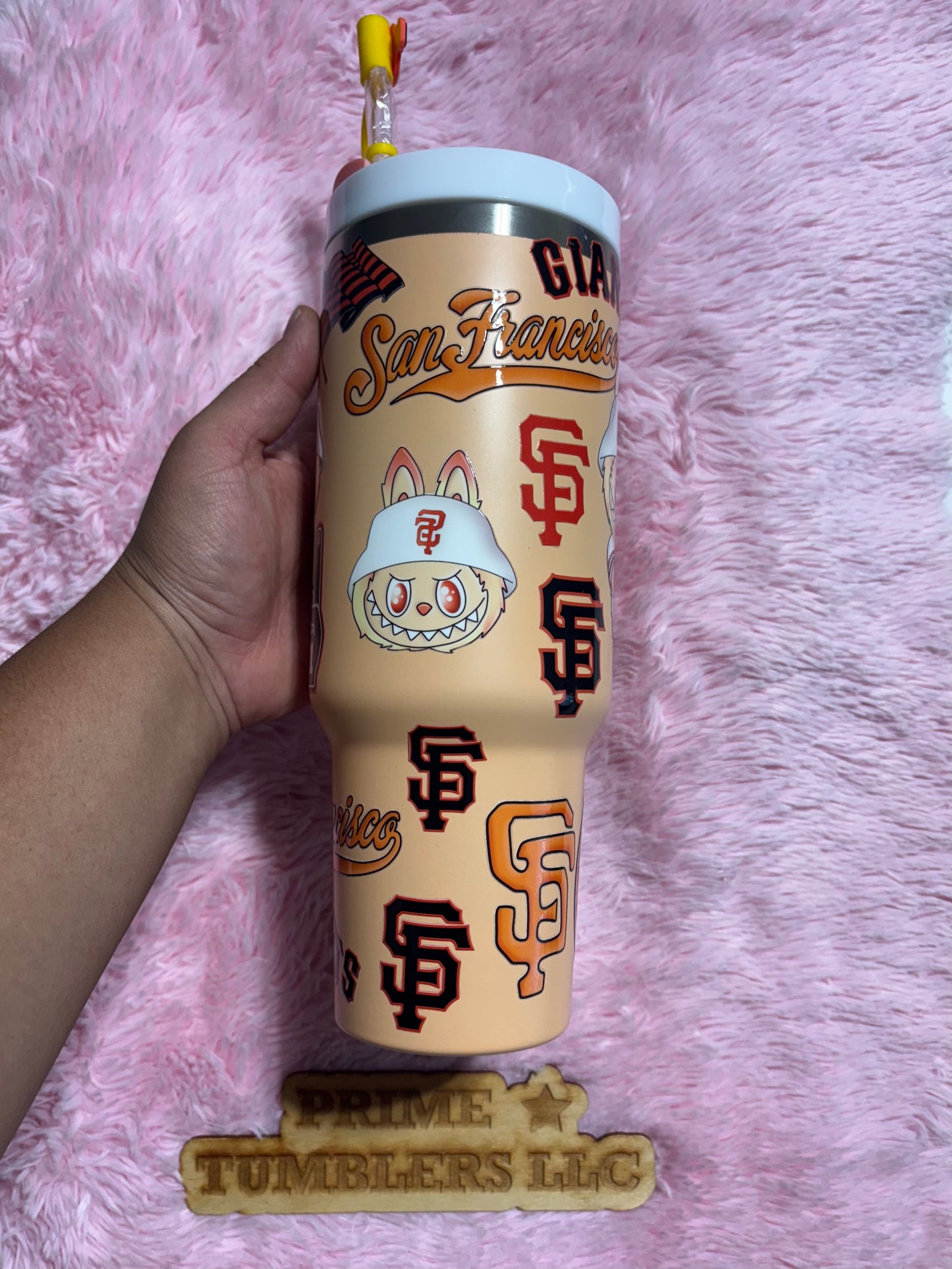 San Francisco Giants LABUBU 
Baseball team 40oz Stainless Steel Tumbler | Stanley Dupe blue NFL