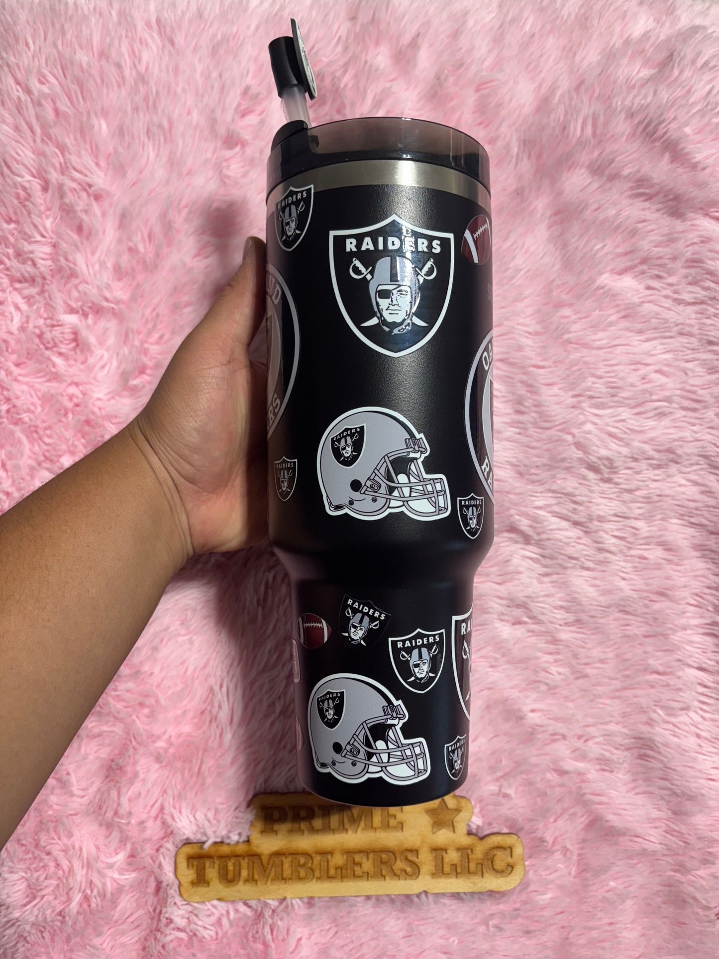 Oakland RAIDERS sports Football team 40oz Stainless Steel Tumbler | black Stanley Dupe
