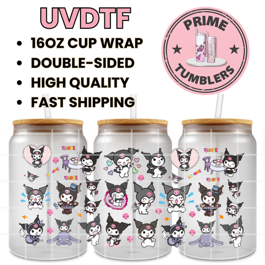 KUROMI mini 16oz UVDTF cup wrap, ready to apply STICKERS