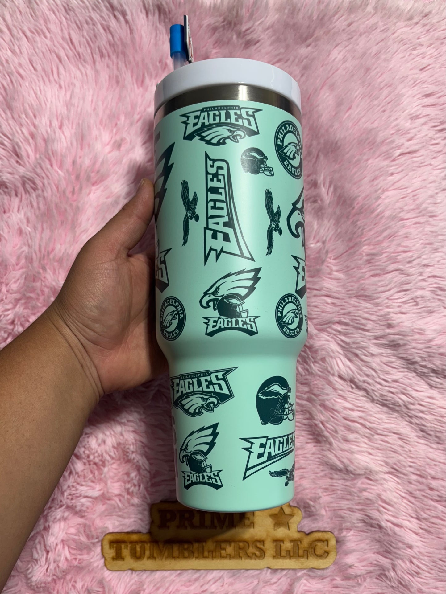 EAGLES Philadelphia Football team 40oz Stainless Steel Tumbler | Stanley Dupe Teal Blue NFL
