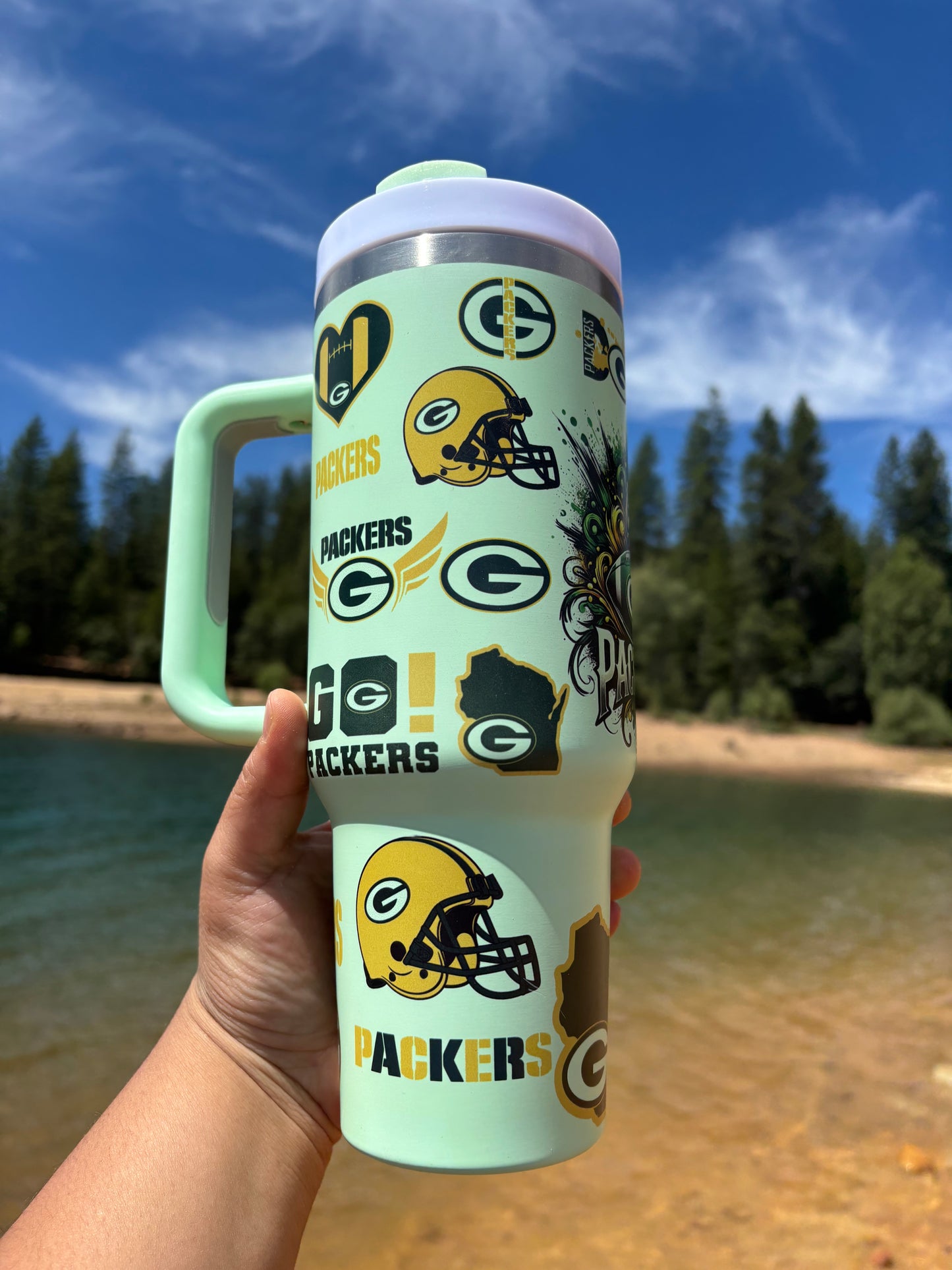 Green Bay PACKERS 40oz Tumbler (STANLEY Dupe) cup