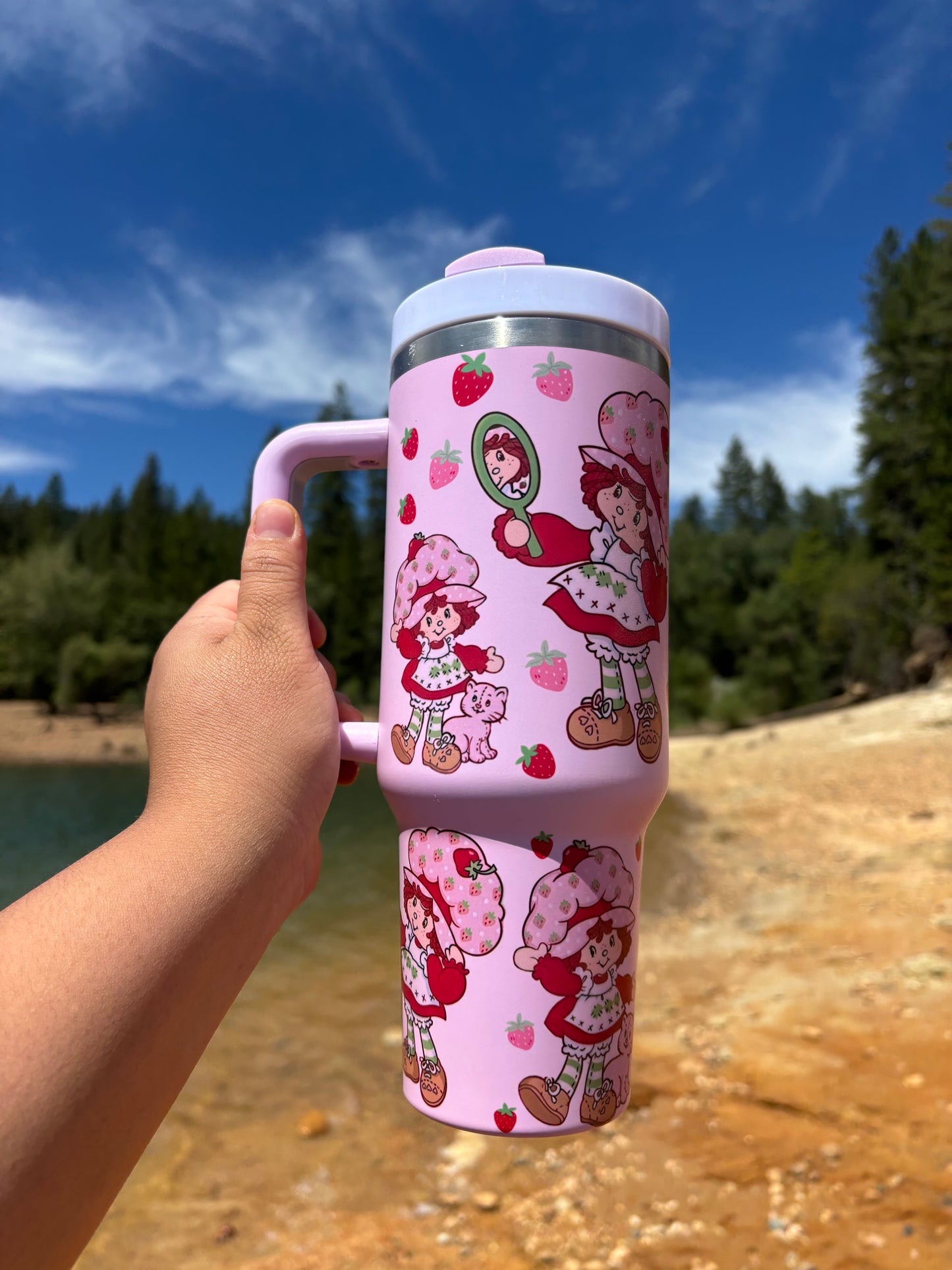 Strawberry SHORTCAKE pink 40oz Tumbler (STANLEY Dupe) cup