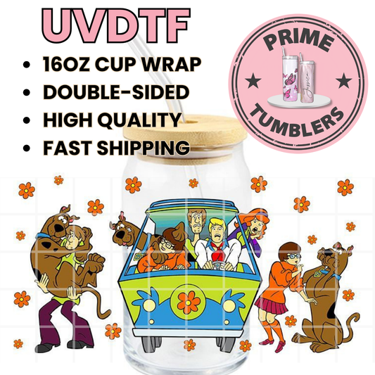SCOOBY DO and Friends Tv show 16oz UVDTF cup wrap, ready to apply STICKERS decal