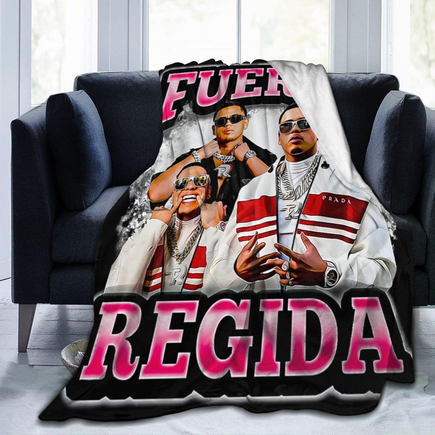 American regional Mexican band Fuerza Regida soft throw Blanket singer JOP Cobija Cobija Estilo Urbano Fuerza Regida Edición Especial Fans del Regional Suave y Cálida para Decoración y Regalo
