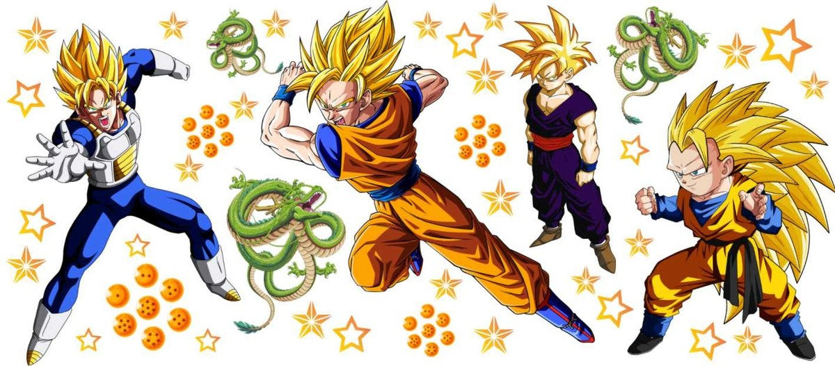 Anime DRAGON BALL Z Ready-to-press UVDTF Transfers, Cup wrap decals, Tumbler prints, 16oz Libbey Glass UV STICKERS Vegeta, Goku, Gohan, Dragon Balls and Shenron
