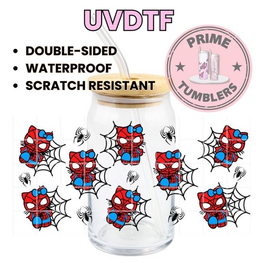 SANRIO Hello Kitty Spiderman 16oz UVDTF cup wrap, ready to apply STICKERS HK web
