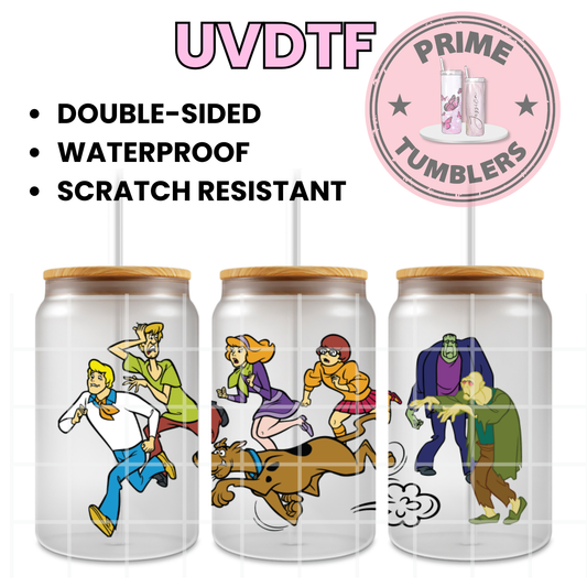 Fred Jones Shaggy Rogers Daphne Blake Velma Dinkley Scooby-Doo Tv show 16oz UVDTF cup wrap, ready to apply STICKERS decal