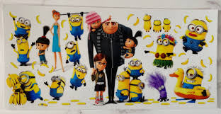 Despicable Me and Minions 16oz UVDTF cup wrap, ready to apply STICKERS yellow minion, Gru, Lucy Wilde, Margo, Edith and Agnes