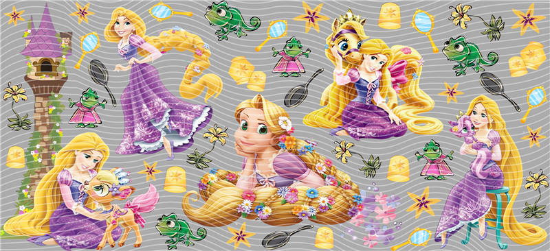 Disney movie Tangled 16oz glass can UVDTF cup wrap, ready to apply STICKERS decal Rapunzel, Pascal the chameleon, and Maximus the horse