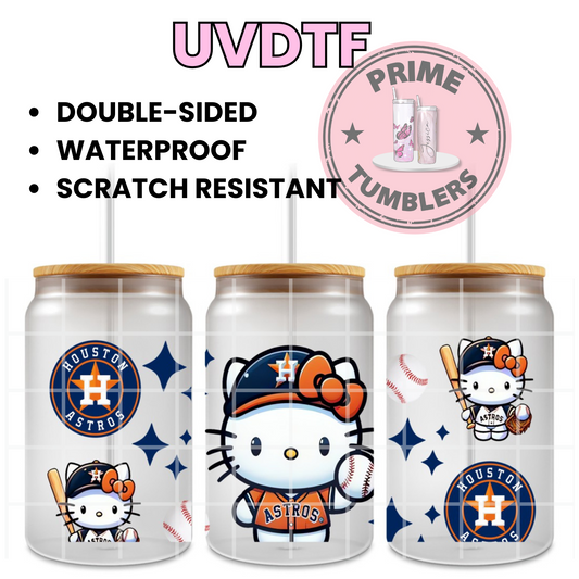 Houston ASTROS Texas BASEBALL 16oz UVDTF cup wrap, ready to apply STICKERS HK