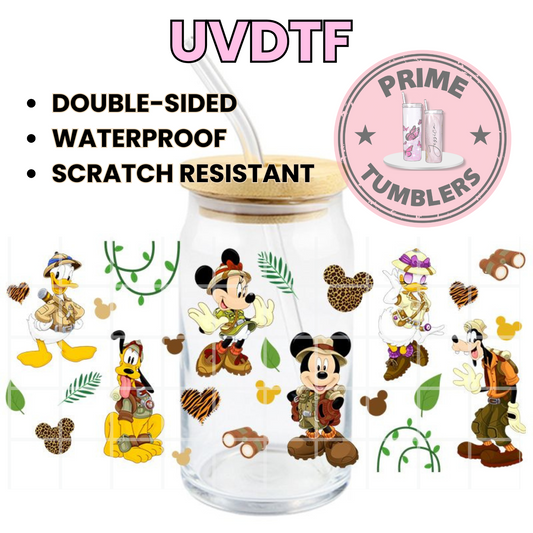 DISNEY Mickey and Minnie Mouse clubhouse 16oz UVDTF cup wrap, ready to apply STICKERS Disneyland