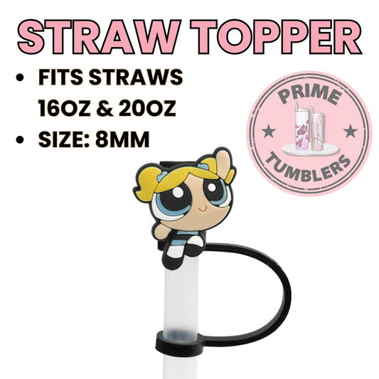 Bubbles Powerpuff girls size 8MM Straw Topper