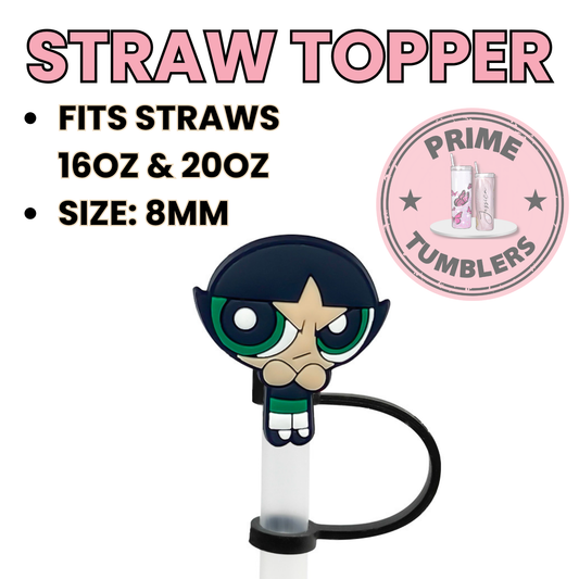 Buttercup Powerpuff girls size 8MM Straw Topper