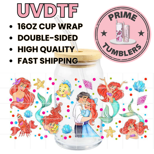 Ariel LOVE 16oz UVDTF cup wrap, ready to apply STICKERS