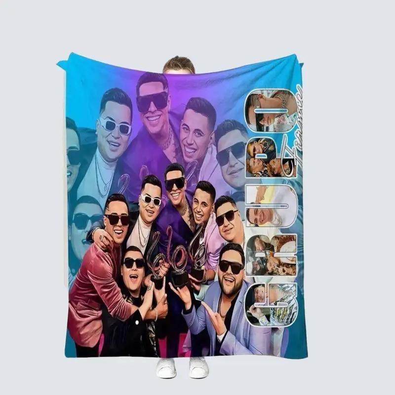Mexican regional music group, Grupo Firme soft throw Blanket singer Eduin Caz Grupo Firme Fleece Blanket Soft Throw for Music Fans Vibrant Colorful Design Super Soft Microfiber 50IN X 60IN  Machine Washable Cozy Gift