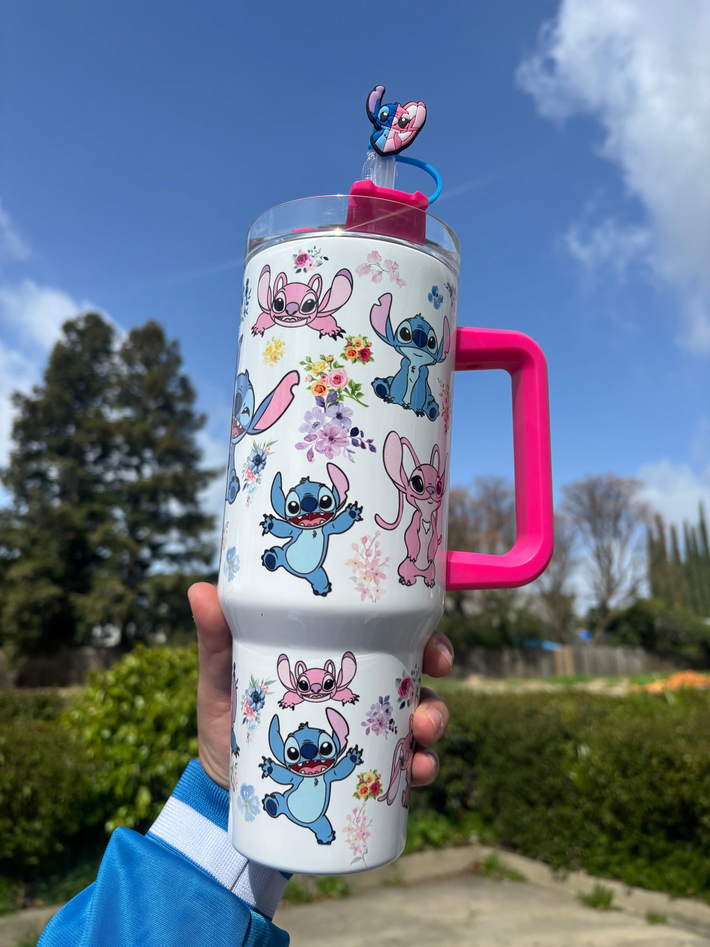 Stitch and Angel pink 40oz Tumbler STANLEY cup HK