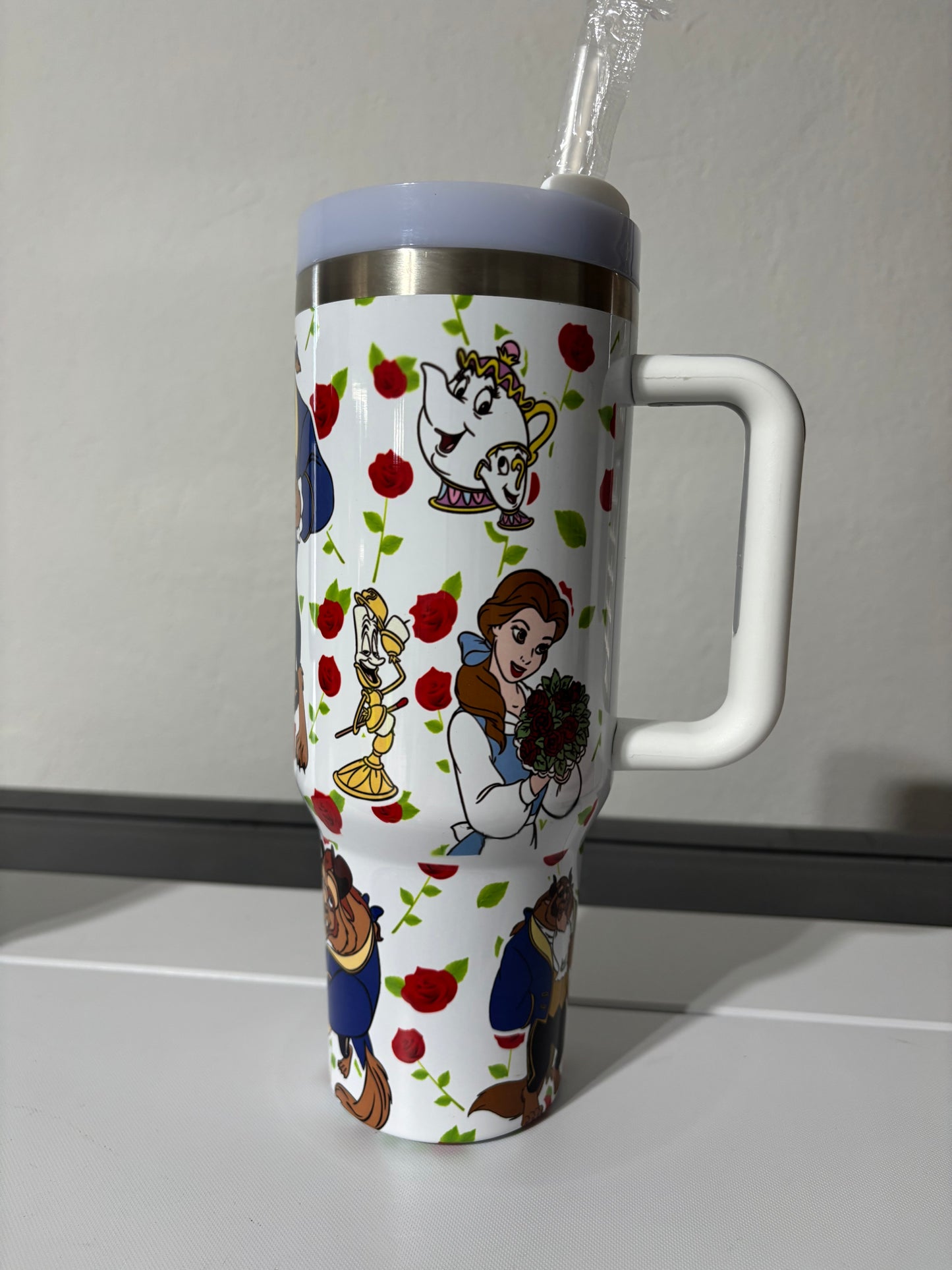 Belle DISNEY Princess Beauty and the Beast movie 40oz Tumbler STANLEY Dupe cup