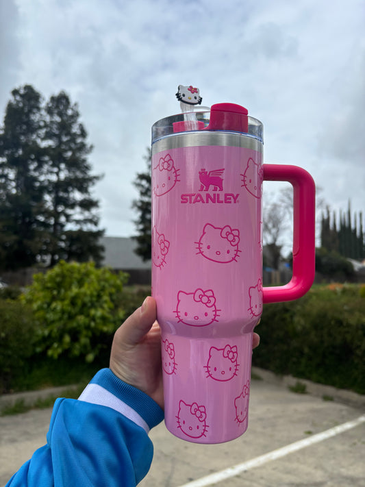 HELLO KITTY hot pink Shimmer glossy 40oz Tumbler STANLEY cup HK